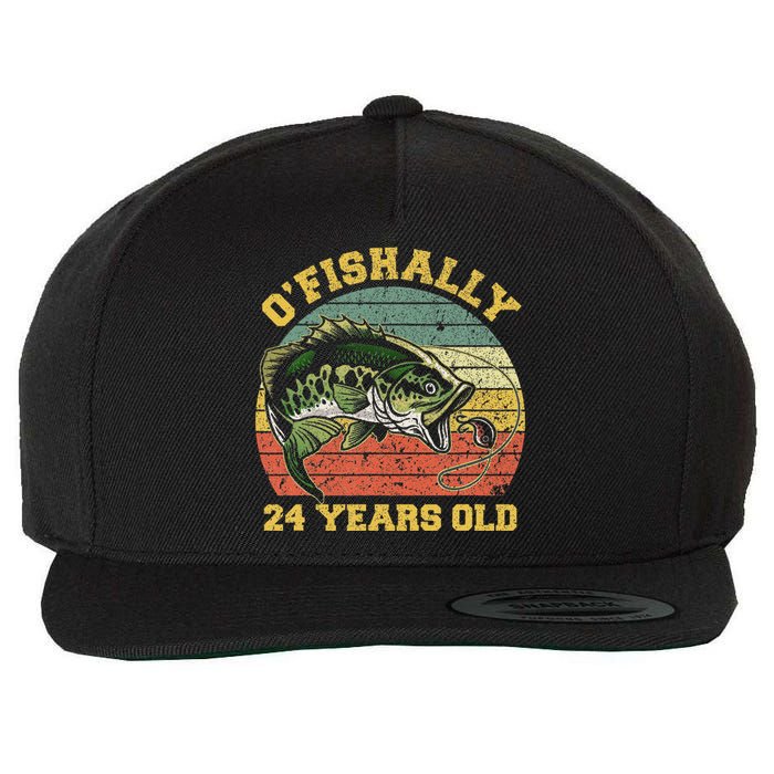 OFishally 24 Years Old Fishing Birthday Theme Party 24th Wool Snapback Cap