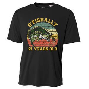 OFishally 21 Years Old Fishing Birthday Theme Party 21st Cooling Performance Crew T-Shirt