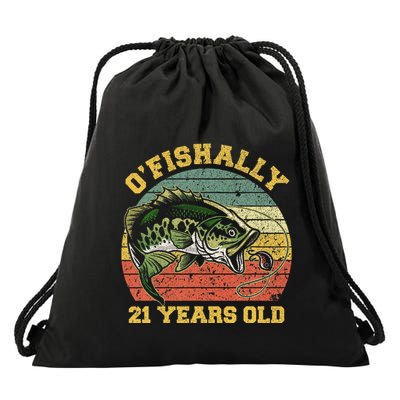 OFishally 21 Years Old Fishing Birthday Theme Party 21st Drawstring Bag