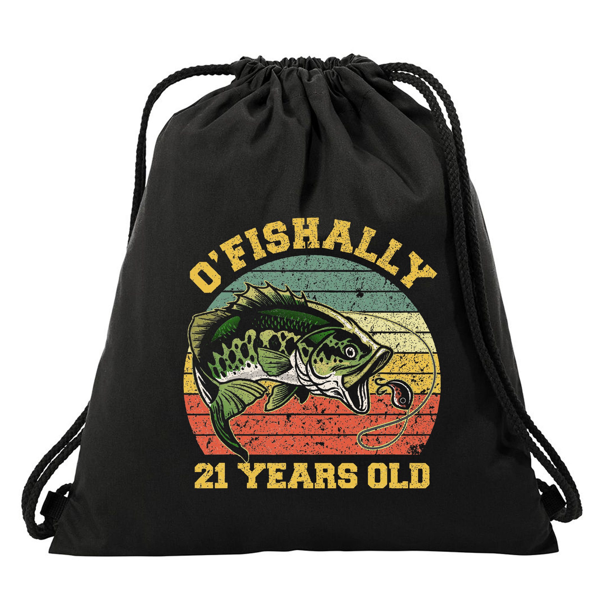 OFishally 21 Years Old Fishing Birthday Theme Party 21st Drawstring Bag
