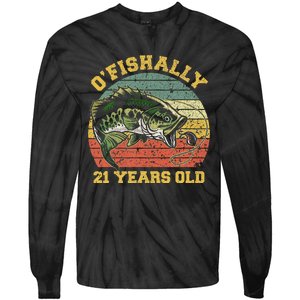 OFishally 21 Years Old Fishing Birthday Theme Party 21st Tie-Dye Long Sleeve Shirt