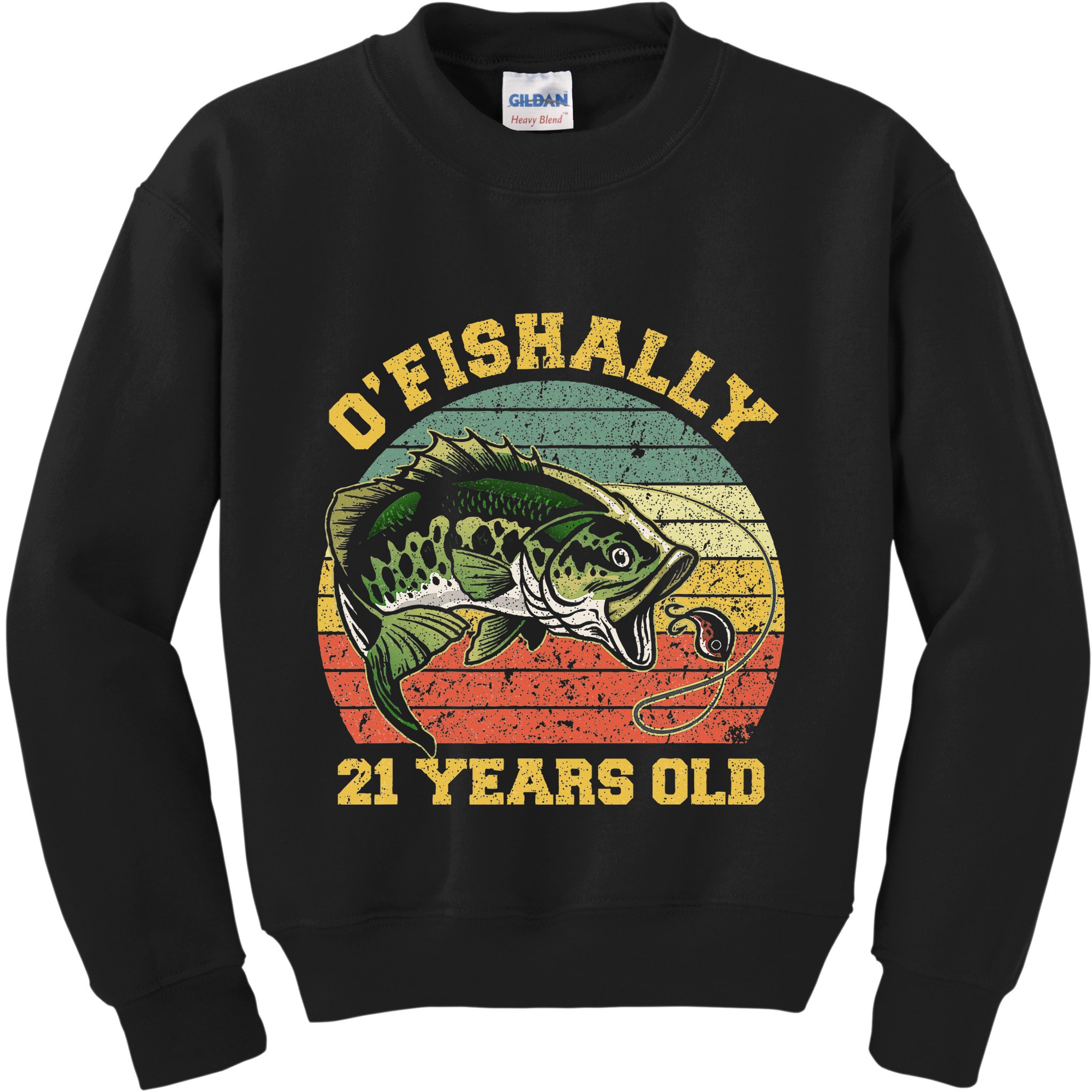 OFishally 21 Years Old Fishing Birthday Theme Party 21st Kids Sweatshirt