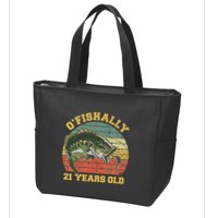 OFishally 21 Years Old Fishing Birthday Theme Party 21st Zip Tote Bag