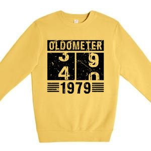 Oldometer 39/40 1979 40th Birthday Funny Gift Premium Crewneck Sweatshirt