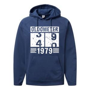 Oldometer 39/40 1979 40th Birthday Funny Gift Performance Fleece Hoodie