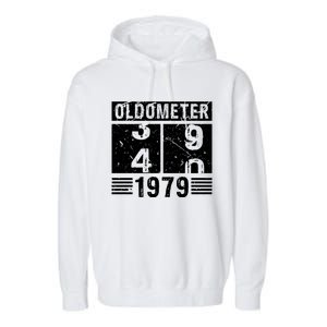 Oldometer 39/40 1979 40th Birthday Funny Gift Garment-Dyed Fleece Hoodie