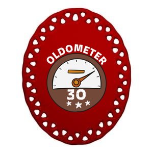 Oldometer 30 Cool Gift Ceramic Oval Ornament