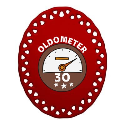 Oldometer 30 Cool Gift Ceramic Oval Ornament