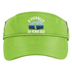 Ofishally 34 Years Old Fisherman 34th Birthday Fishing Adult Drive Performance Visor