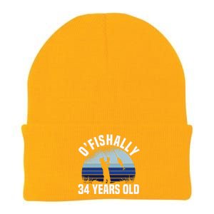 Ofishally 34 Years Old Fisherman 34th Birthday Fishing Knit Cap Winter Beanie