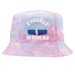 Ofishally 34 Years Old Fisherman 34th Birthday Fishing Tie-Dyed Bucket Hat