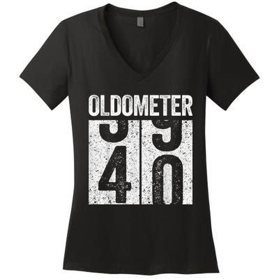 Oldometer 40 40th Birthday Shirt shirt Women's V-Neck T-Shirt