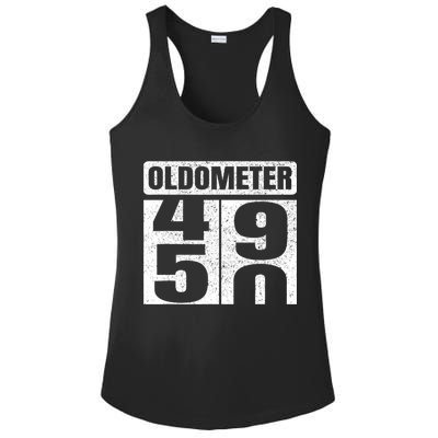 Oldometer 4950s 50th Birthday Tees Funny Gifts Idea Ladies PosiCharge Competitor Racerback Tank
