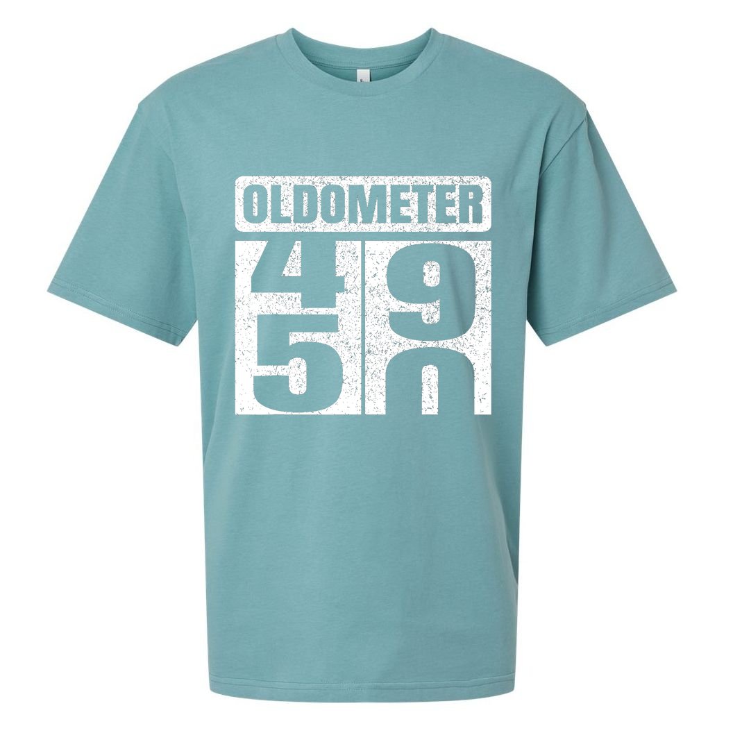Oldometer 4950s 50th Birthday Tees Funny Gifts Idea Sueded Cloud Jersey T-Shirt