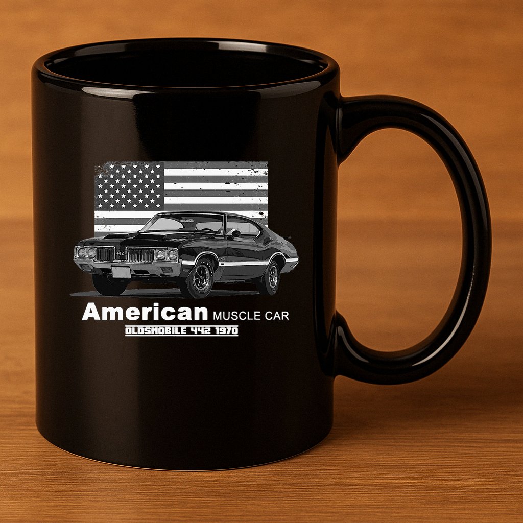 Oldsmobile 442 American Muscle Car 60s 70s Old Is Gold 11oz C Handle Ceramic Mug