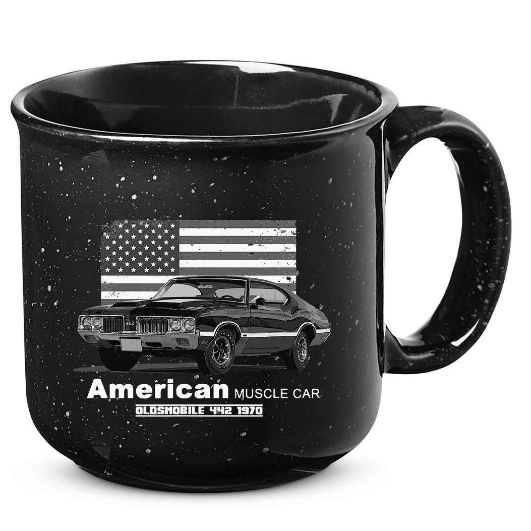Oldsmobile 442 American Muscle Car 60s 70s Old Is Gold 15oz Campfire Ceramic Mug