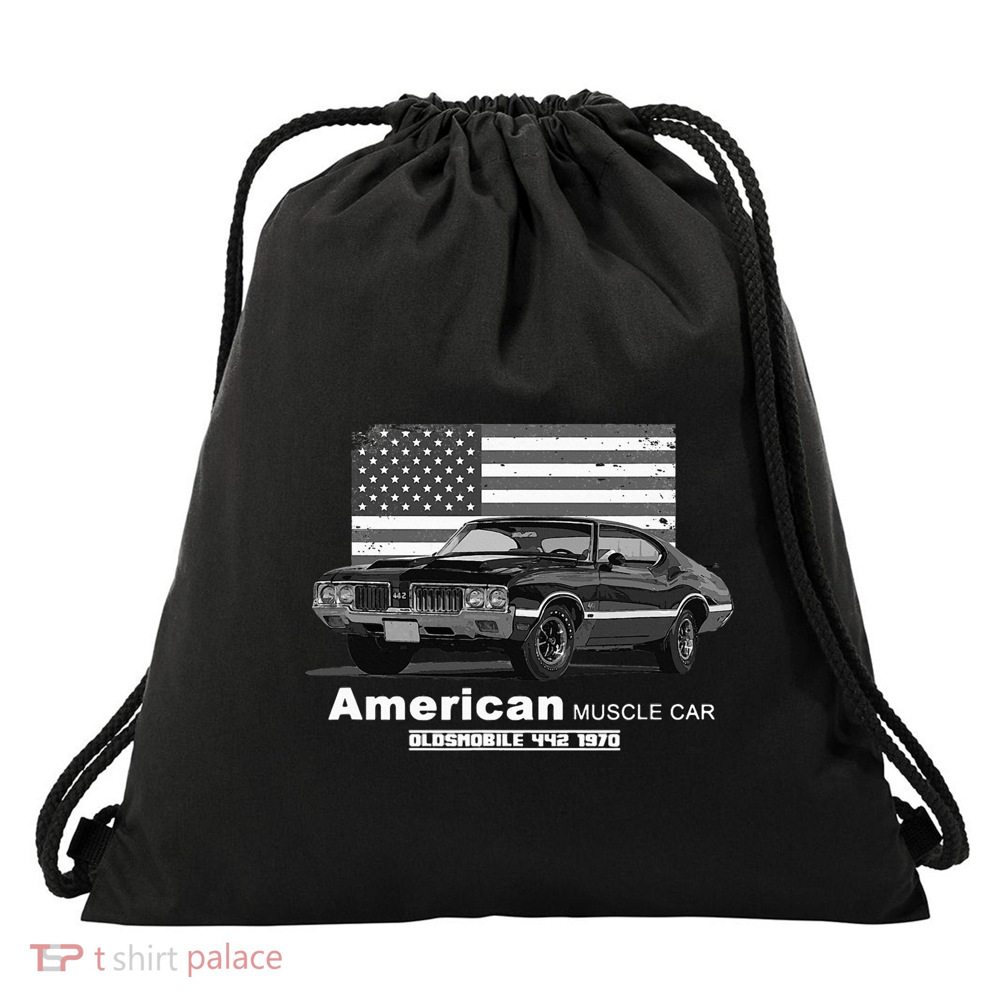 Oldsmobile 442 American Muscle Car 60s 70s Old Is Gold Drawstring Bag