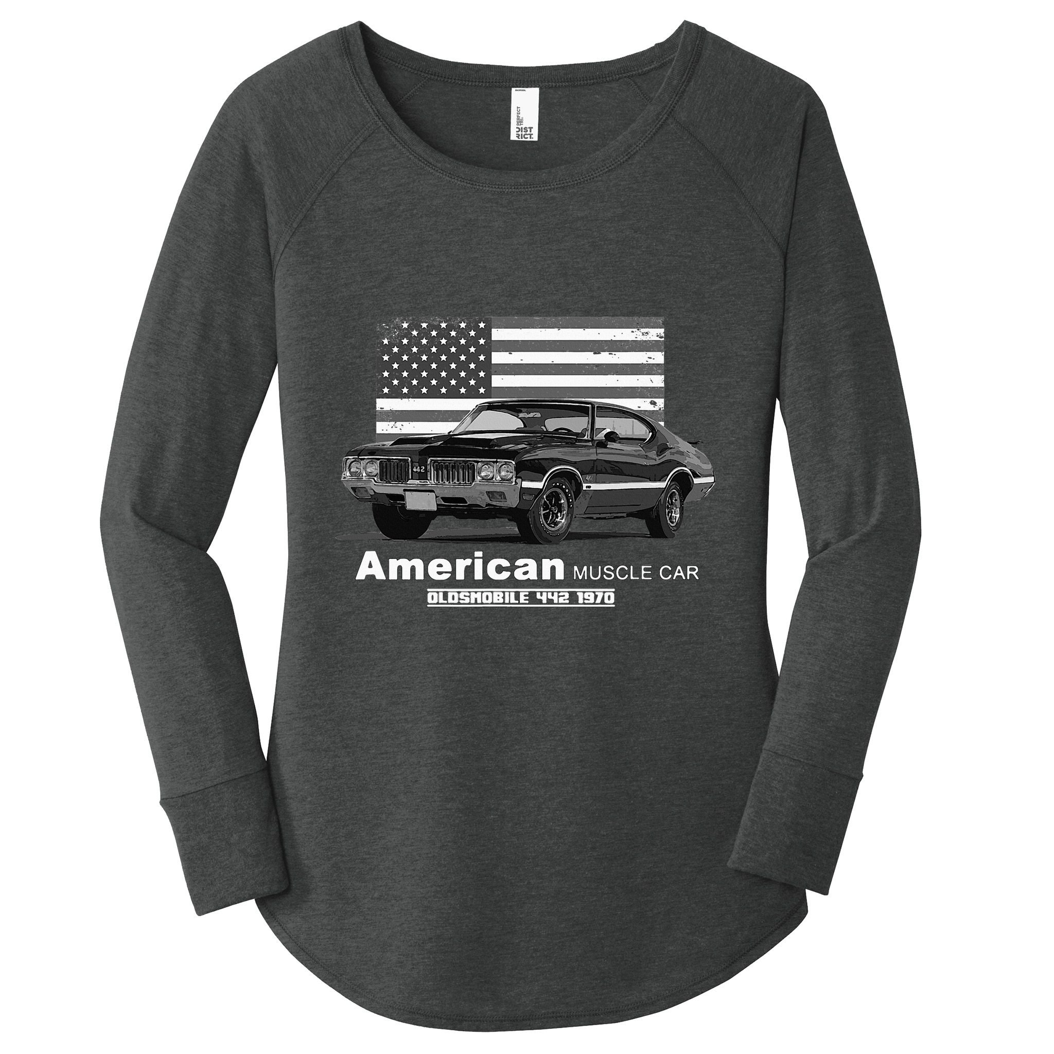 Oldsmobile 442 American Muscle Car 60s 70s Old Is Gold Women's Perfect Tri Tunic Long Sleeve Shirt
