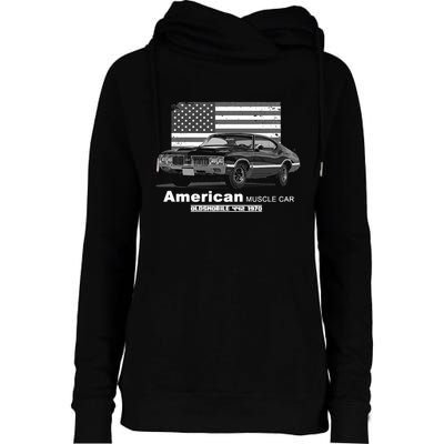 Oldsmobile 442 American Muscle Car 60s 70s Old Is Gold Womens Funnel Neck Pullover Hood