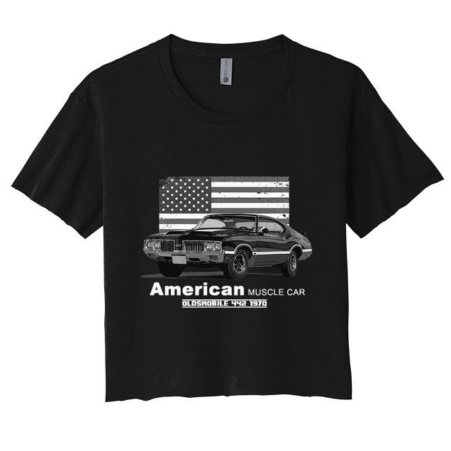 Oldsmobile 442 American Muscle Car 60s 70s Old Is Gold Crop Top