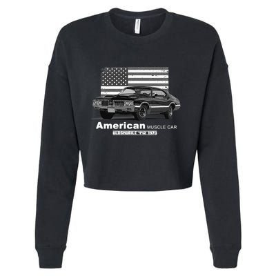 Oldsmobile 442 American Muscle Car 60s 70s Old Is Gold Cropped Pullover Crew