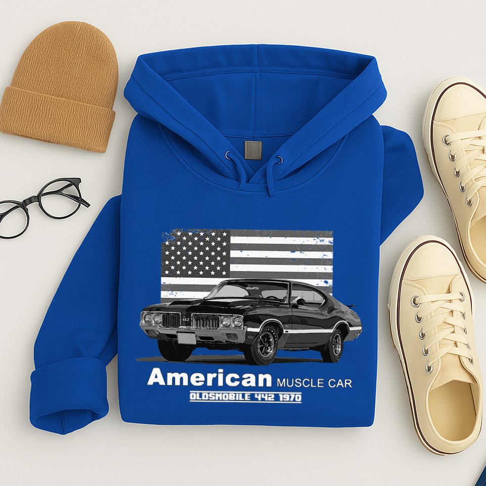 Oldsmobile 442 American Muscle Car 60s 70s Old Is Gold Hoodie