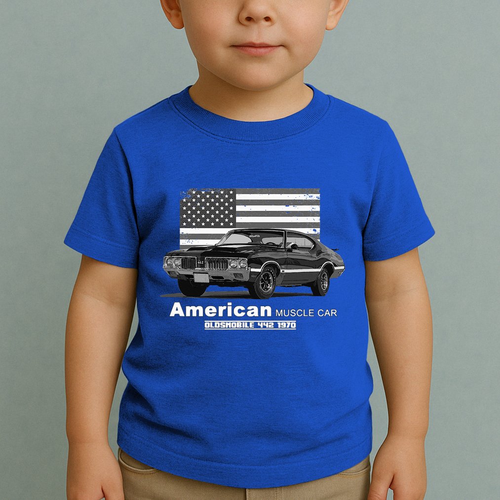Oldsmobile 442 American Muscle Car 60s 70s Old Is Gold Toddler T-Shirt