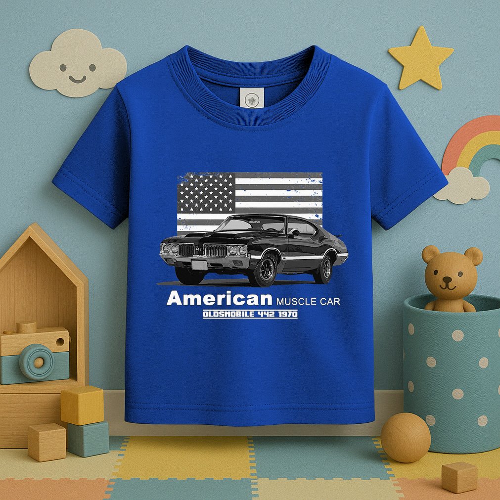 Oldsmobile 442 American Muscle Car 60s 70s Old Is Gold Toddler T-Shirt