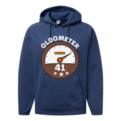 Oldometer 41 Gift Performance Fleece Hoodie