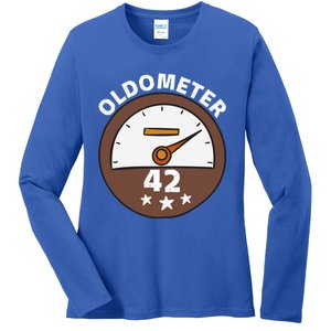 Oldometer 42 Gift Ladies Long Sleeve Shirt