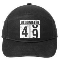 Oldometer 49 Vintage Funny 49th Birthday Gift Idea 7-Panel Snapback Hat