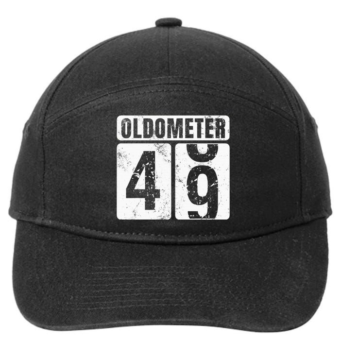 Oldometer 49 Vintage Funny 49th Birthday Gift Idea 7-Panel Snapback Hat