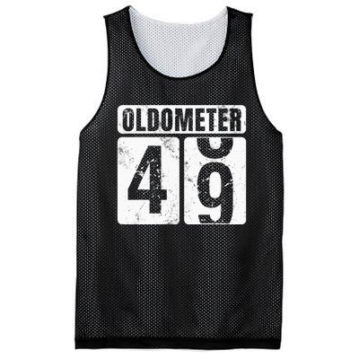 Oldometer 49 Vintage Funny 49th Birthday Gift Idea Mesh Reversible Basketball Jersey Tank