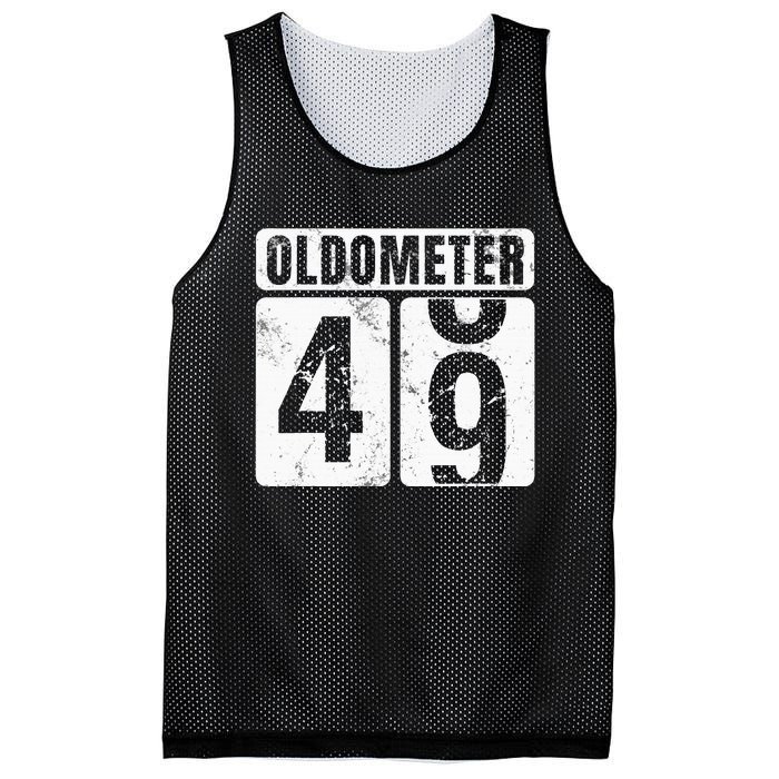 Oldometer 49 Vintage Funny 49th Birthday Gift Idea Mesh Reversible Basketball Jersey Tank