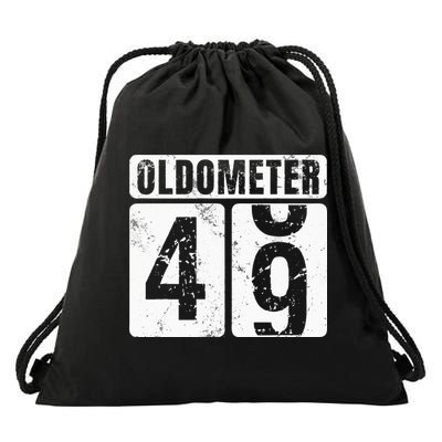 Oldometer 49 Vintage Funny 49th Birthday Gift Idea Drawstring Bag
