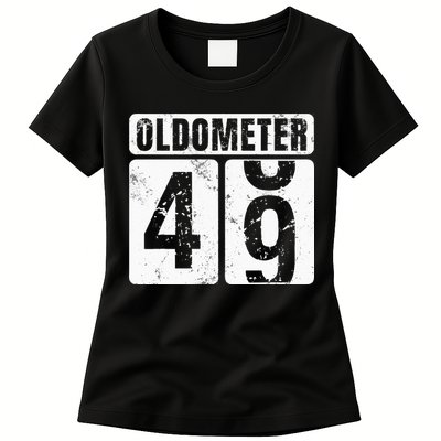 Oldometer 49 Vintage Funny 49th Birthday Gift Idea Womens T-Shirt