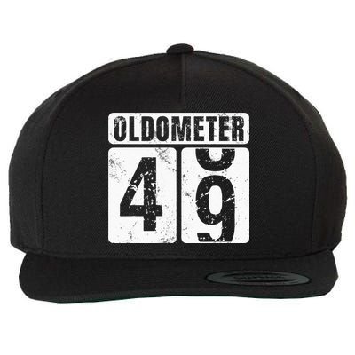Oldometer 49 Vintage Funny 49th Birthday Gift Idea Wool Snapback Cap