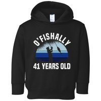 Ofishally 41 Years Old Fisherman 41st Birthday Fishing Toddler Hoodie