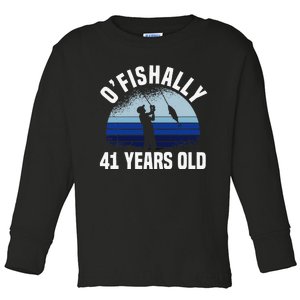 Ofishally 41 Years Old Fisherman 41st Birthday Fishing Toddler Long Sleeve Shirt