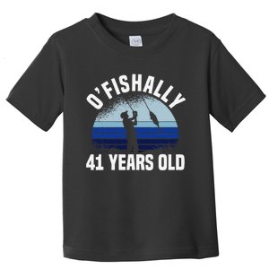 Ofishally 41 Years Old Fisherman 41st Birthday Fishing Toddler T-Shirt