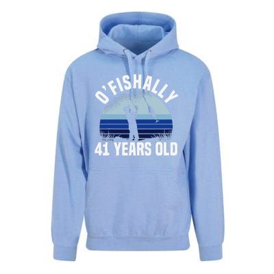 Ofishally 41 Years Old Fisherman 41st Birthday Fishing Unisex Surf Hoodie