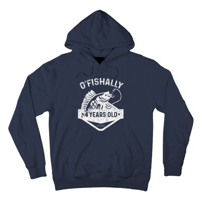 Ofishally 4 Years Old Funny Officially 4th Bday Fishing Hoodie