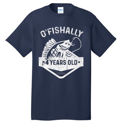 Ofishally 4 Years Old Funny Officially 4th Bday Fishing Tall T-Shirt