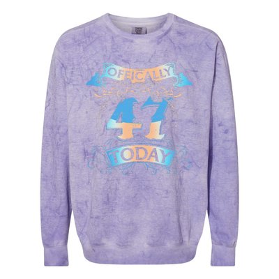 Offically 47 Years Old Today 47th Birthday Gift Colorblast Crewneck Sweatshirt