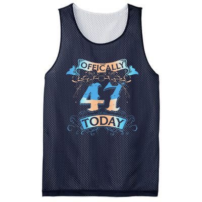 Offically 47 Years Old Today 47th Birthday Gift Mesh Reversible Basketball Jersey Tank