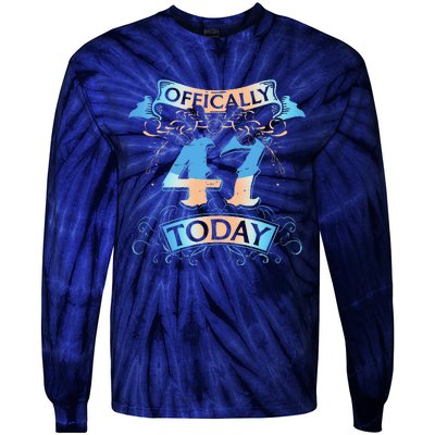 Offically 47 Years Old Today 47th Birthday Gift Tie-Dye Long Sleeve Shirt