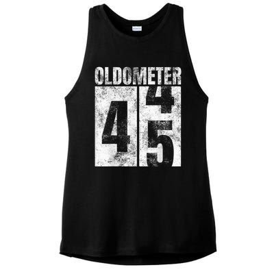 Oldometer 44-45 yrs old Man Woman Bday Graphic 45th Birthday Ladies PosiCharge Tri-Blend Wicking Tank