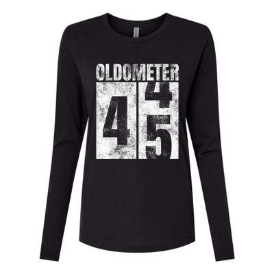 Oldometer 44-45 yrs old Man Woman Bday Graphic 45th Birthday Womens Cotton Relaxed Long Sleeve T-Shirt