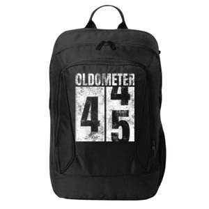 Oldometer 44-45 yrs old Man Woman Bday Graphic 45th Birthday City Backpack