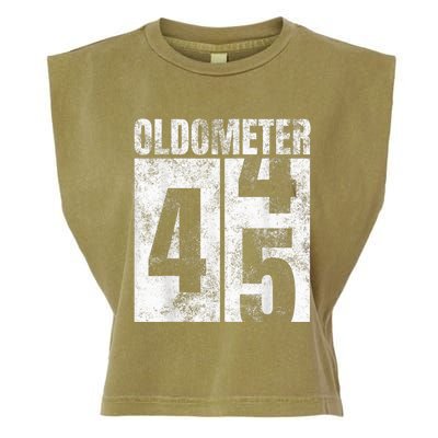 Oldometer 44-45 yrs old Man Woman Bday Graphic 45th Birthday Garment-Dyed Women's Muscle Tee